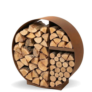 Hark Wood Rack Corten Steel Fire Pit