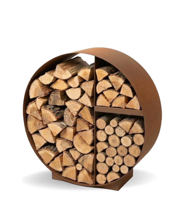 Hark Wood Rack Corten Steel Fire Pit