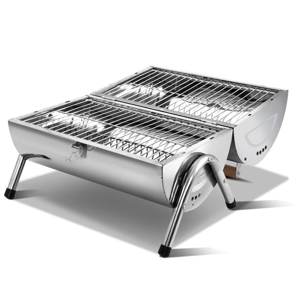 Grillz Portable BBQ Drill Outdoor Camping Charcoal Barbeque Smoker Foldable - Camping Australia