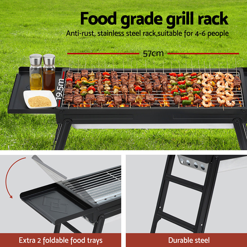 Grillz Charcoal BBQ Grill Smoker Portable Barbecue Outdoor Foldable Camping – view 4