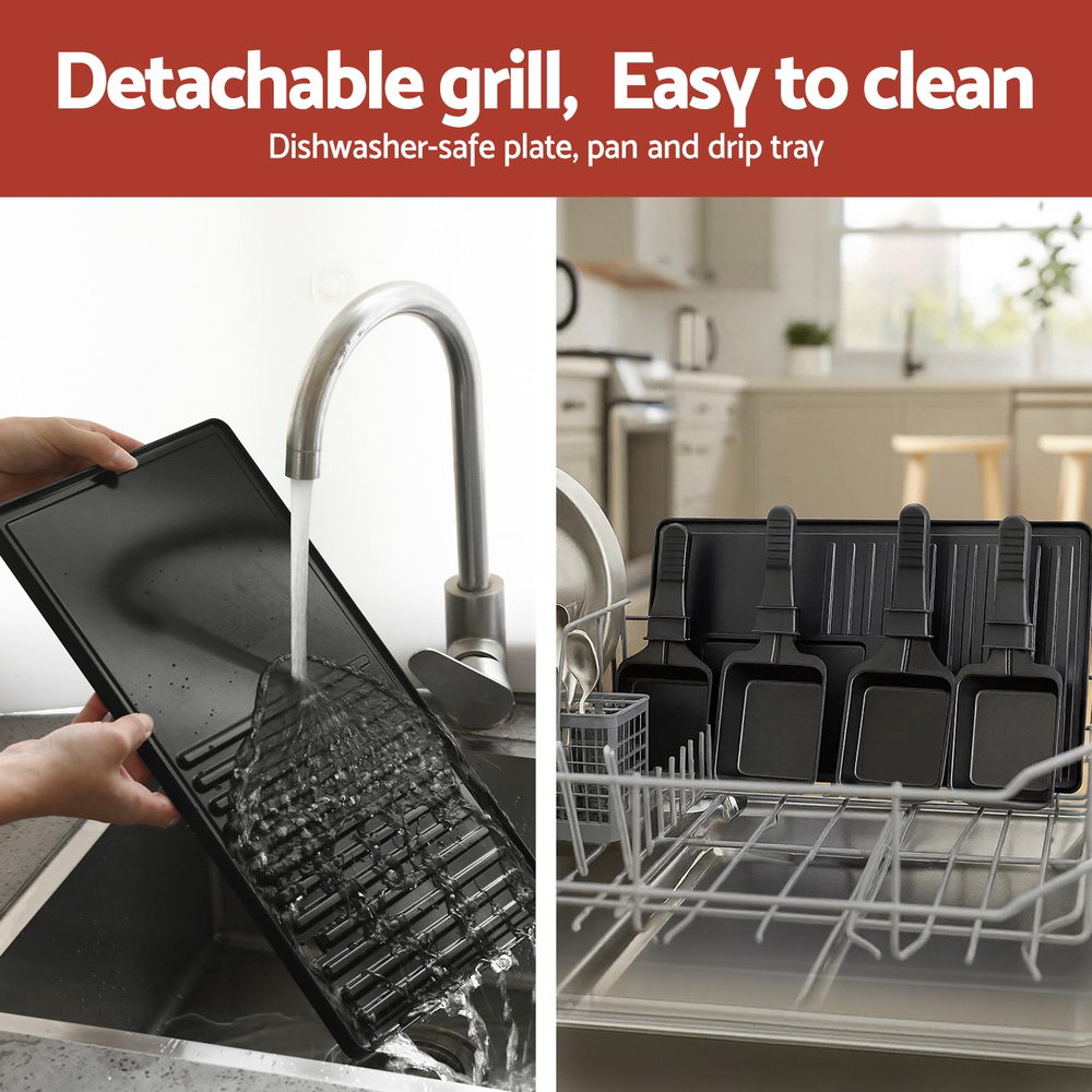 Grillz 1400W Electric Tabletop Grill with 7 Pans