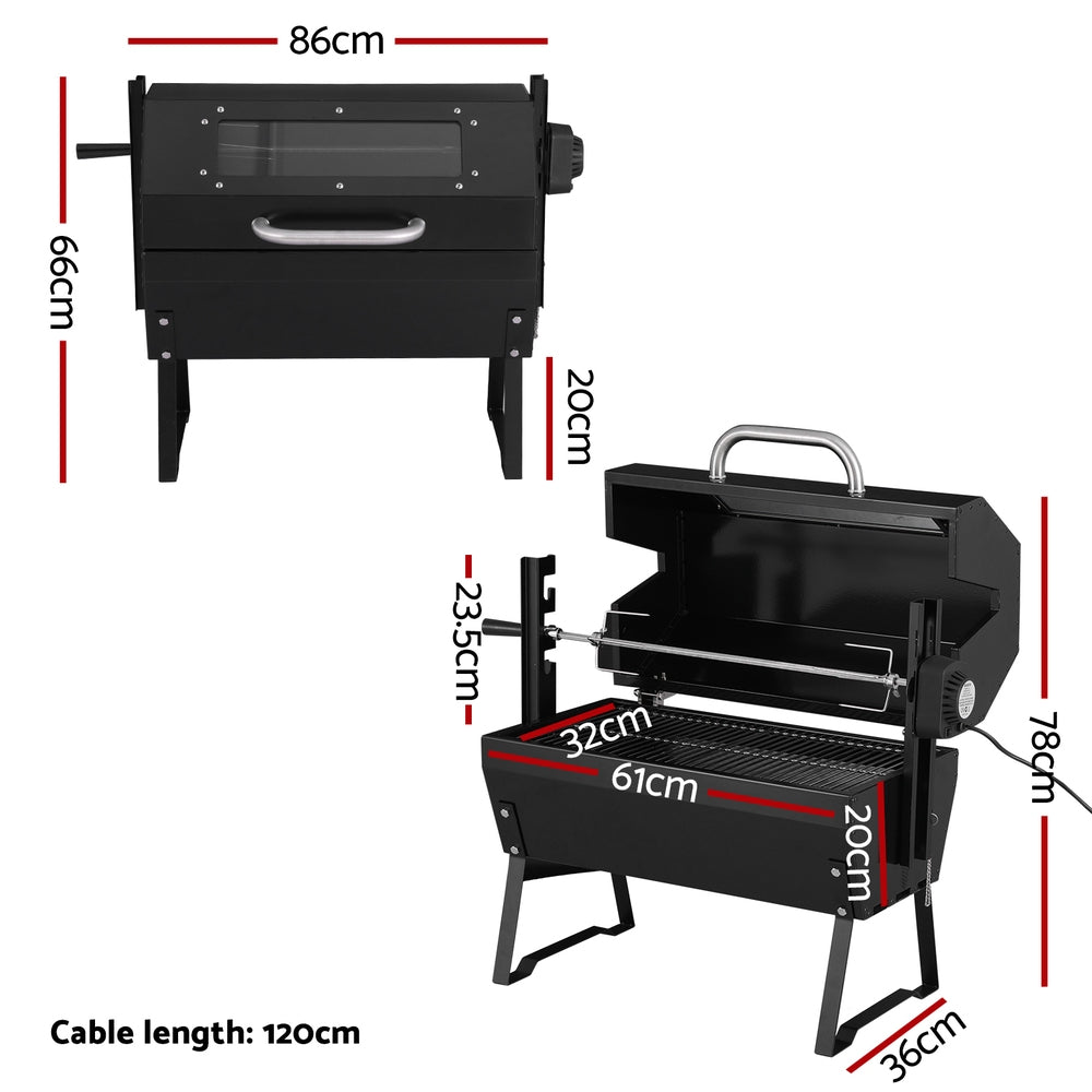 Grillz BBQ Grill Charcoal Electric Smoker Roaster – view 2