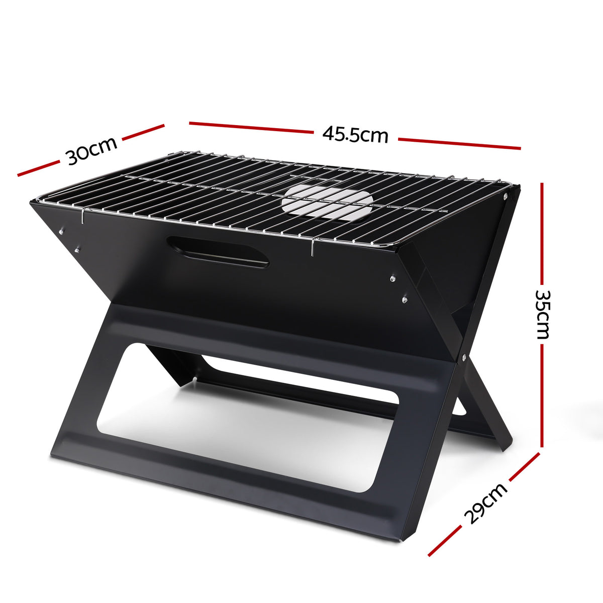 Grillz BBQ Grill Charcoal Smoker Foldable – view 2