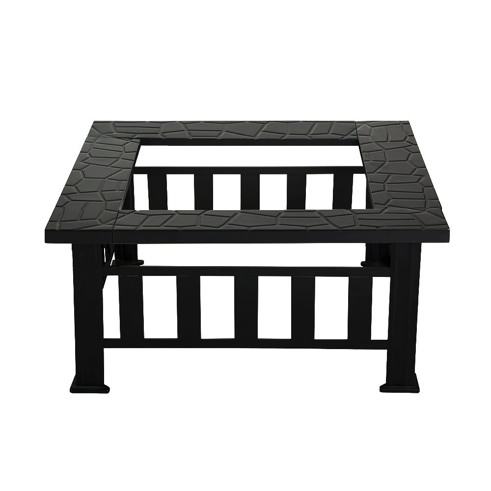 Grillz 2-in-1 Fire Pit Table and BBQ Grill - Stone Look