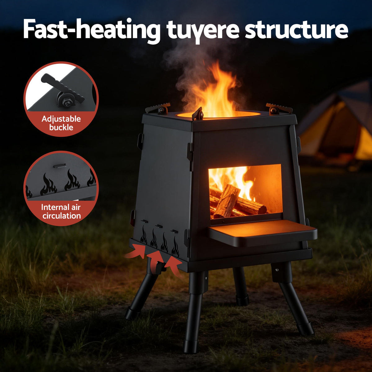 Grillz Portable Fire Pit Stove and BBQ
