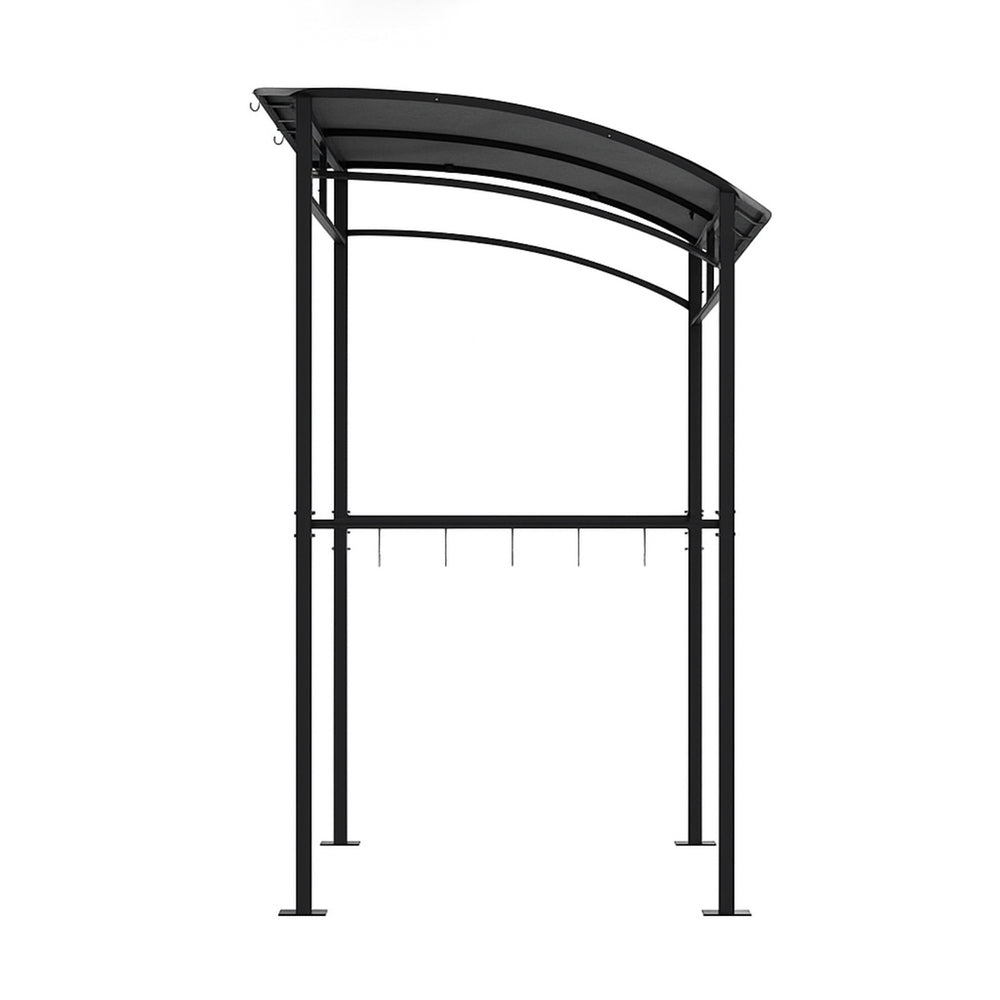 Instahut BBQ Gazebo with Side Shelves and Hooks - Grey