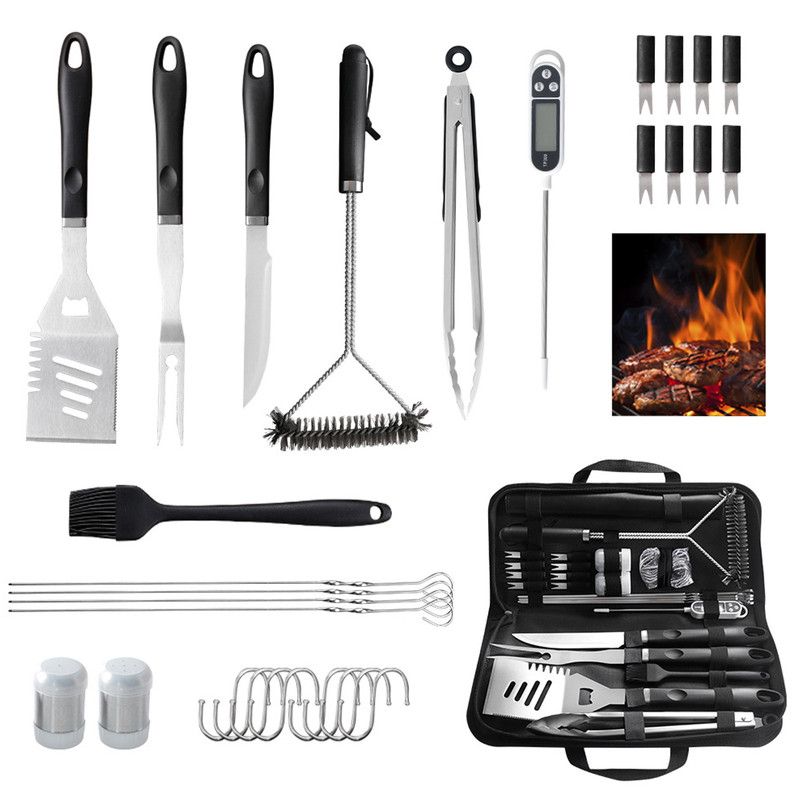 31 Piece Stainless Steel BBQ Tool Set with Carry Bag