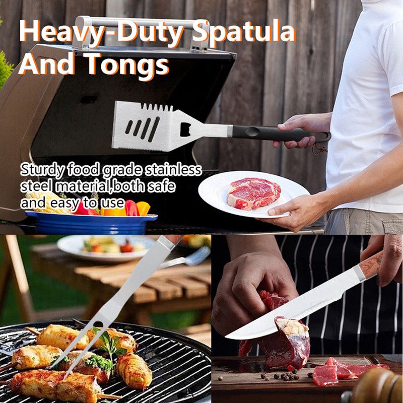 31 Piece Stainless Steel BBQ Tool Set with Carry Bag