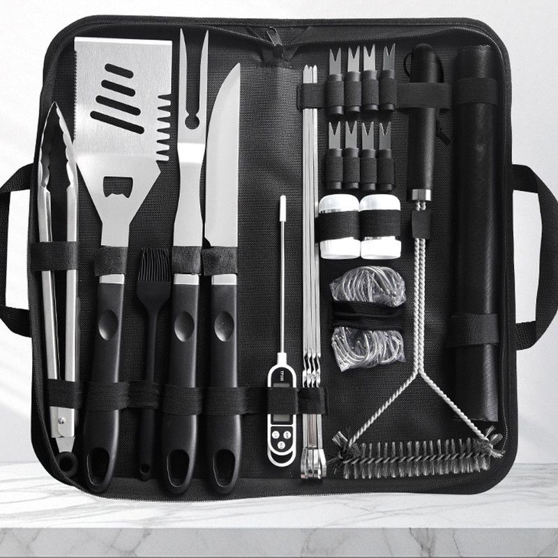 31 Piece Stainless Steel BBQ Tool Set with Carry Bag