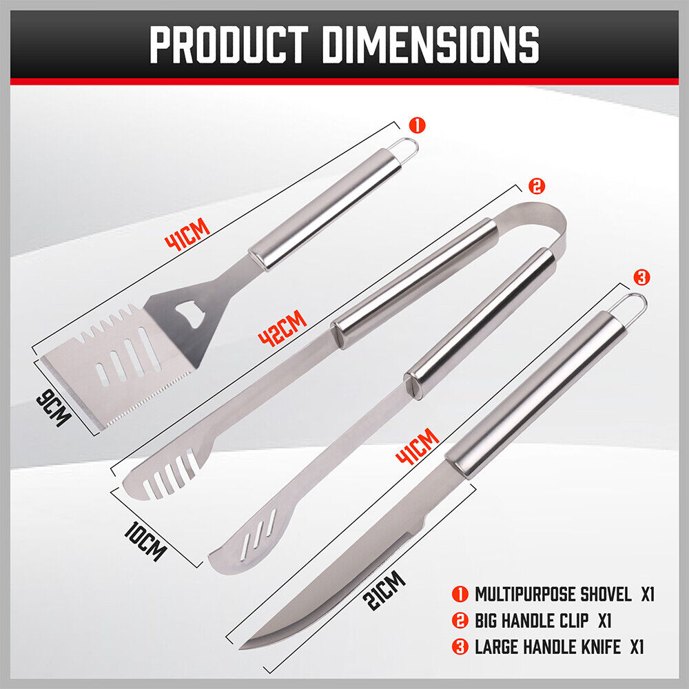 10Pcs BBQ Tool Set Stainless Steel Outdoor Barbecue Aluminium Grill Cook kitchen – view 4