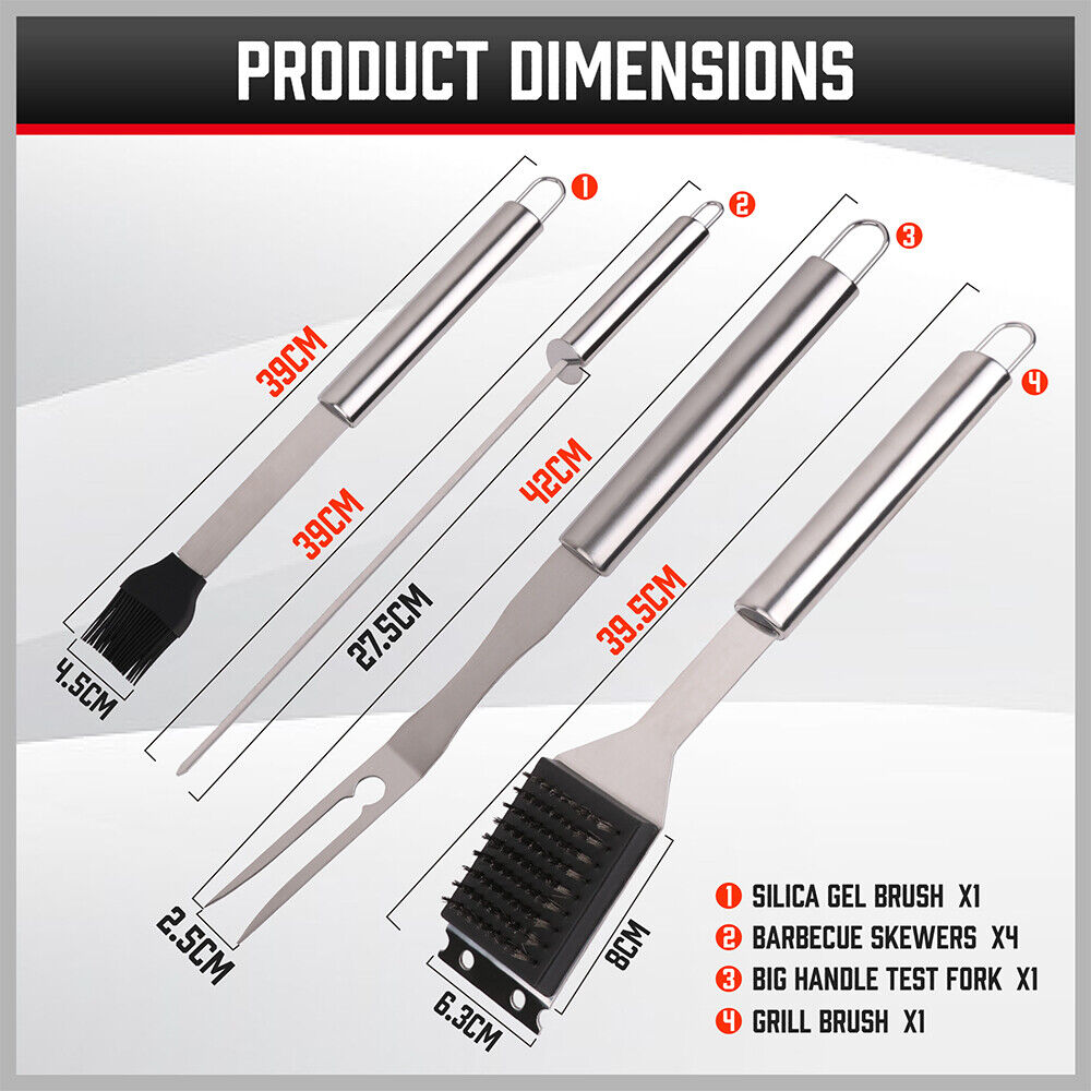 10Pcs BBQ Tool Set Stainless Steel Outdoor Barbecue Aluminium Grill Cook kitchen – view 5