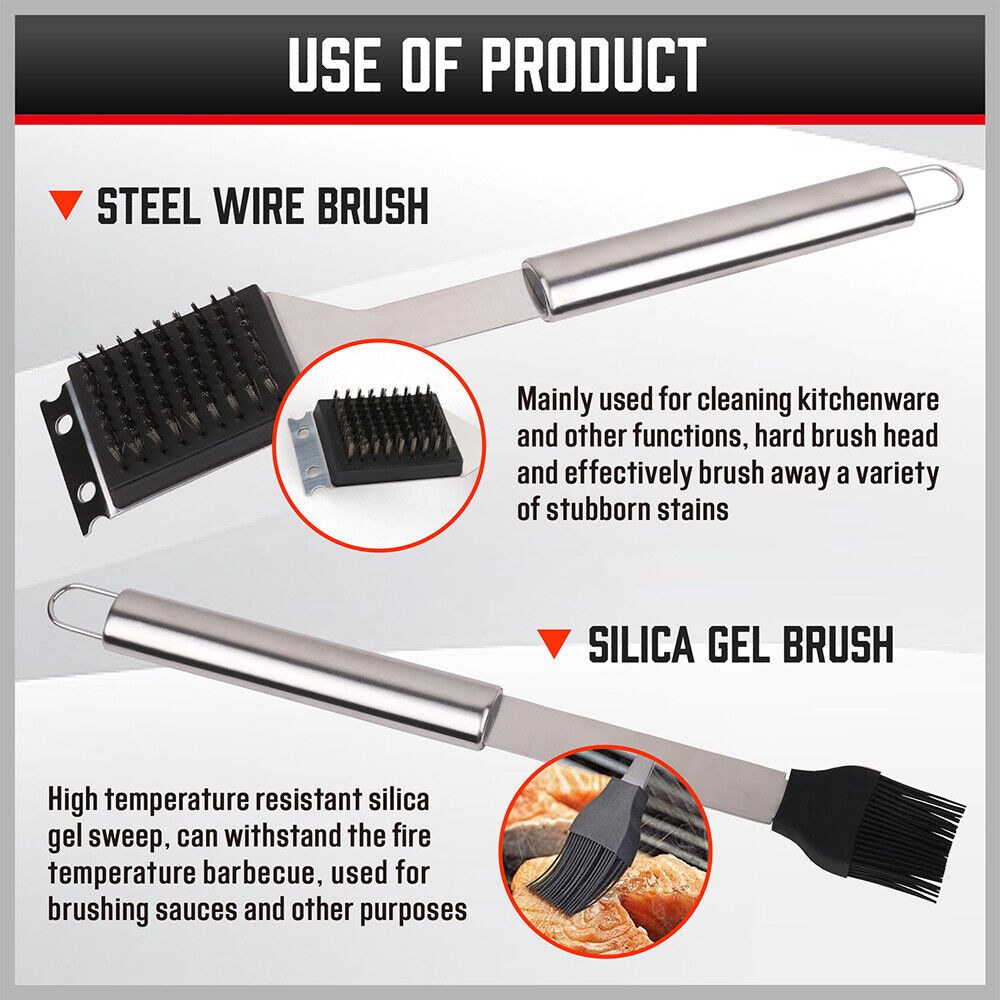 10Pcs BBQ Tool Set Stainless Steel Outdoor Barbecue Aluminium Grill Cook kitchen – view 10
