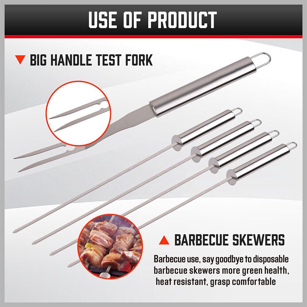 10Pcs BBQ Tool Set Stainless Steel Outdoor Barbecue Aluminium Grill Cook kitchen – view 12