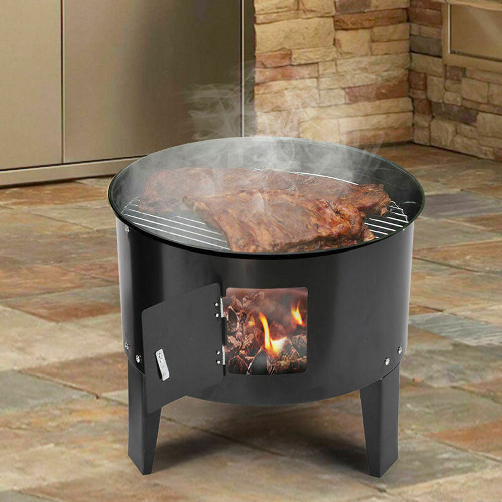 Faststack Smoker NEW 3in1 Portable Charcoal Vertical Smoker BBQ Roaster Grill Steel Water Steamer | BBQs.com.au