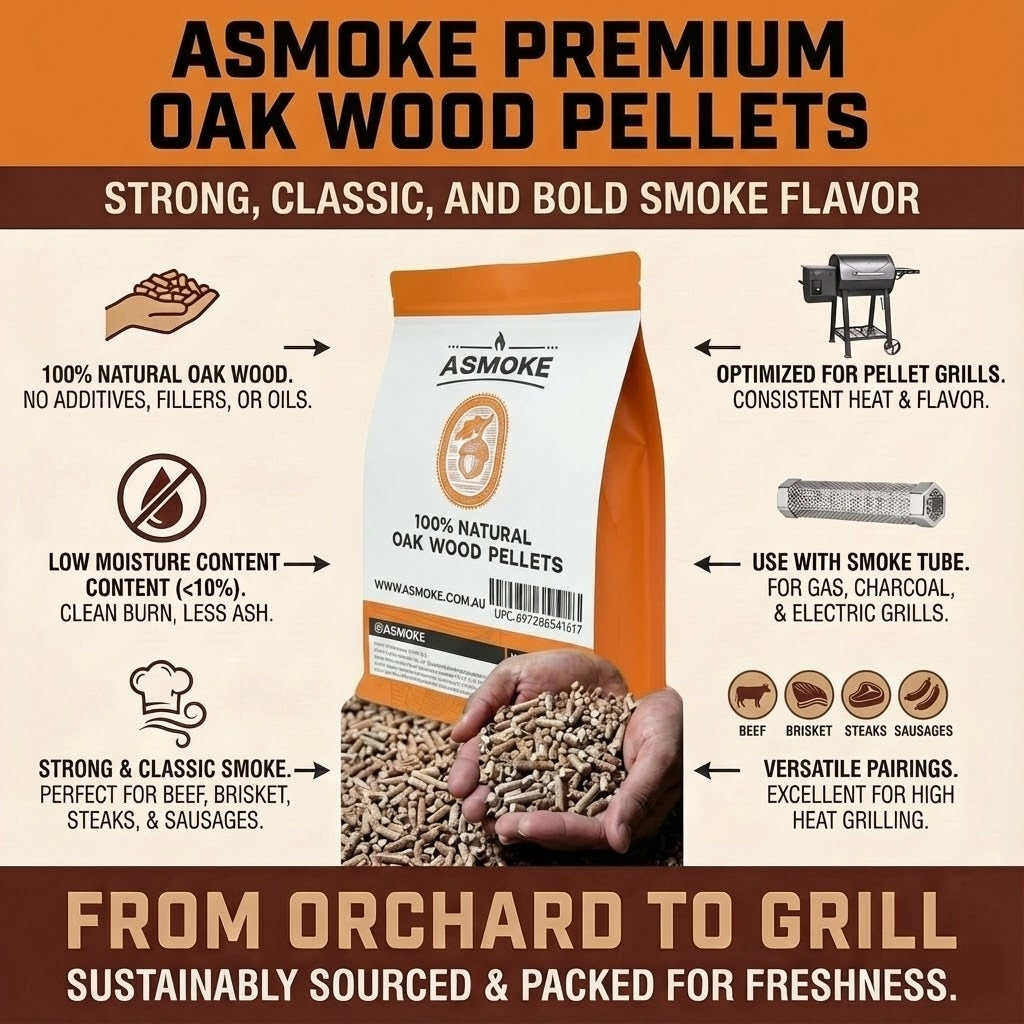 Asmoke 100% Oak Wood Pellets 9kg