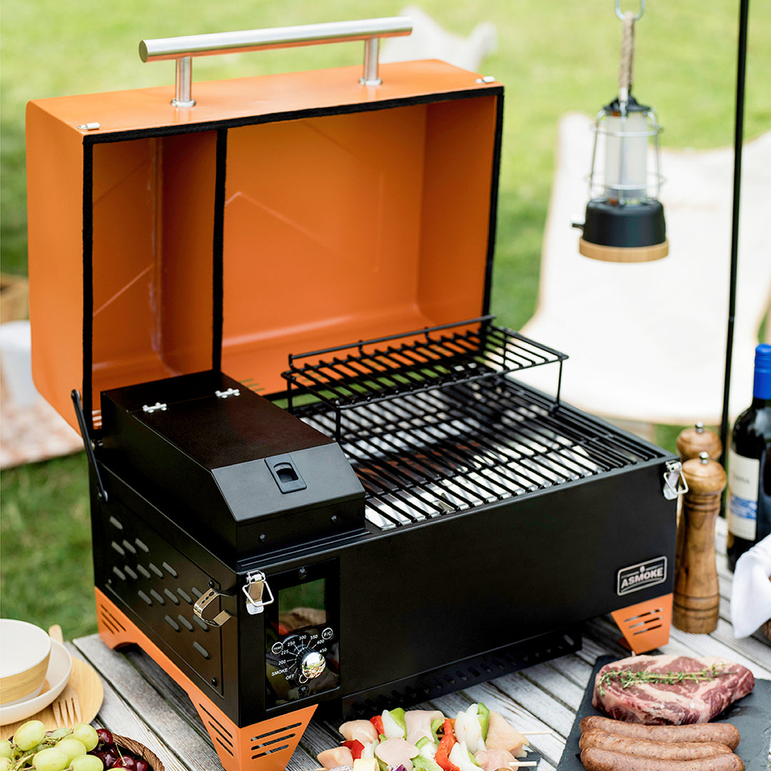 Asmoke AS350 Portable Wood Pellet Grill - Cyder Black – view 8