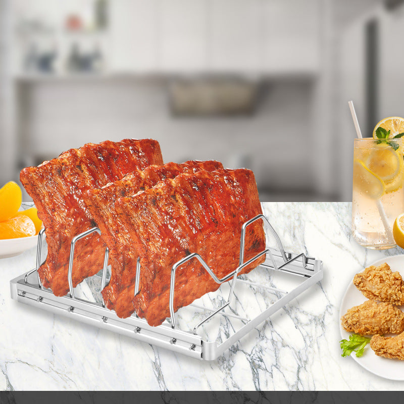Folding Stainless Steel Rib Racks (2 Pack)