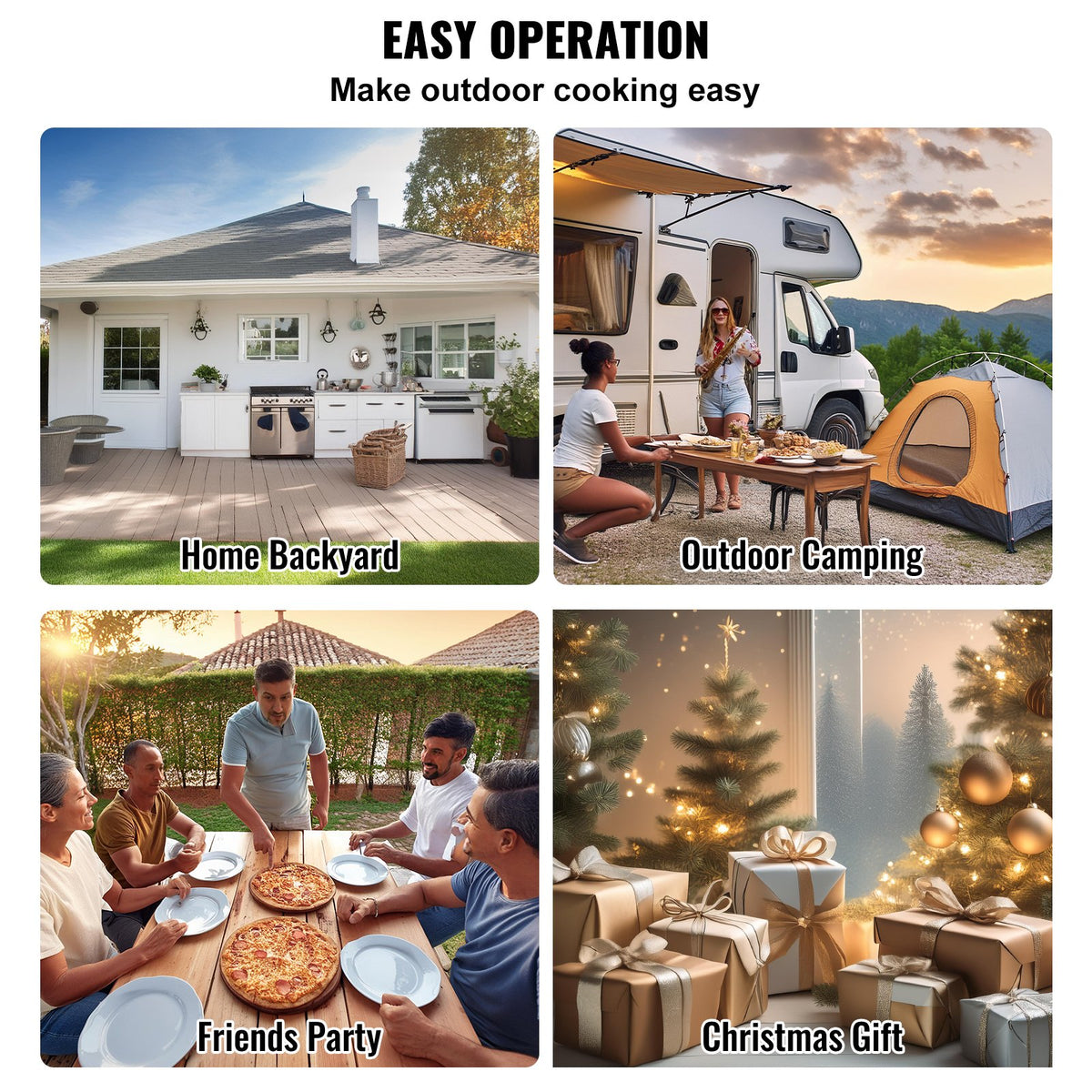 VEVOR Outdoor Pizza Oven, 12" Wood Fired Pizza Ovens, Pellet Pizza Stove with Thermometer, Portable Pizza Maker for – view 6