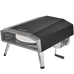 VEVOR Outdoor Pizza Oven, 406.4 mm, Gas Fired Pizza Maker, Portable Outside Stainless Steel Pizza Grill with 360 Rotatable Pizza Stone, Waterproof Cover, Peel, IR Thermometer, Gas Burner, CSA Listed