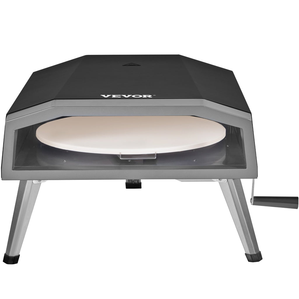 VEVOR Outdoor Pizza Oven, 406.4 mm, Gas Fired Pizza Maker, Portable Outside Stainless Steel Pizza Grill with 360 Rotatable Pizza Stone, Waterproof Cover, Peel, IR Thermometer, Gas Burner, CSA Listed