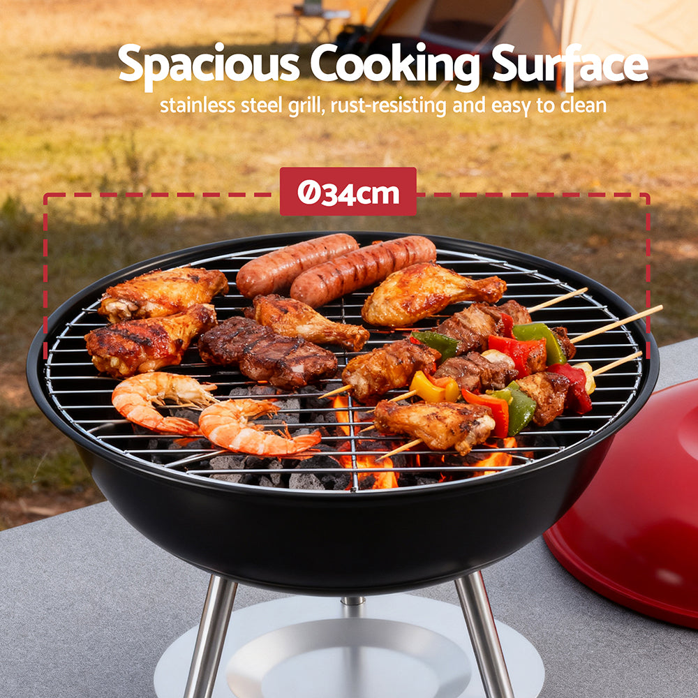 Grillz Portable Charcoal BBQ with Lid