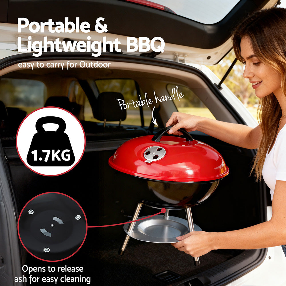 Grillz Portable Charcoal BBQ with Lid
