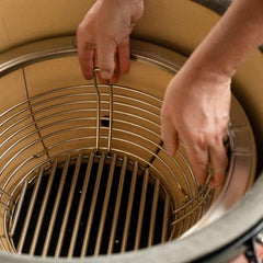 Kamado Joe Grill Grate installation, genuine accessory for enhanced grilling, available at Oz BBQ Australia