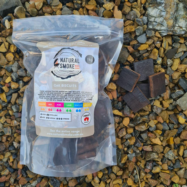 Smoker Wood Chunks - Oak Biscuits - Camping Australia