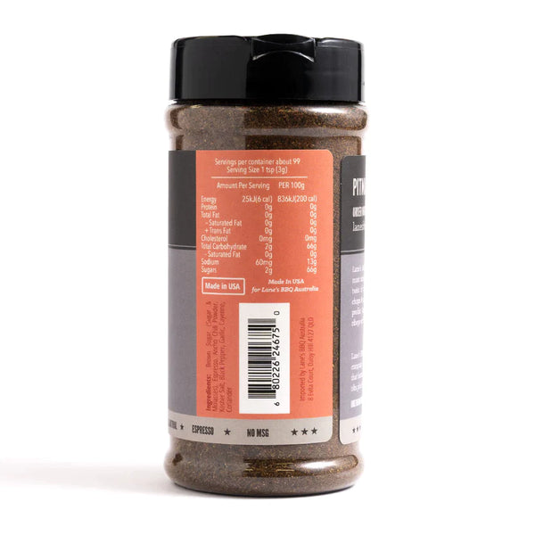 Lane's BBQ Ancho Espresso Rub Pitmaster (340g) - Camping Australia